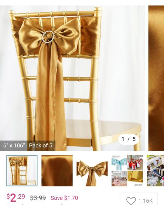 Gold Chair Bows And Table Runners