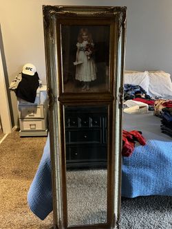 Mirror with portrait antique Looking