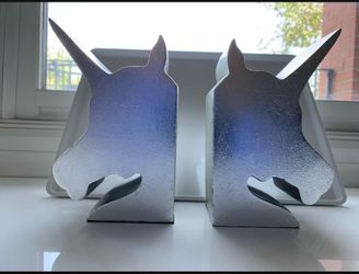 Cb2 Unicorn Bookends Books Shelves Books Support Book Ends For Shelves For Office Cabinets Decorative  Book Stopper Books Holder