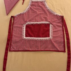 Handmade Apron (Red & White Checkered)