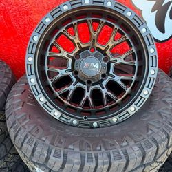 Wheels XM702 Semi Matt Black 17x9 6x139.7 Tire 265/70/17 Kumho RT