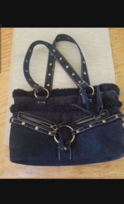 1990s Early 2000s Purse Fuzzy Top Rim.  Small