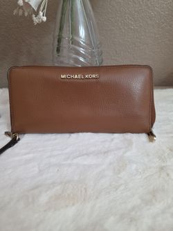 Michael Kors Brown Leather Zip-Around Wallet