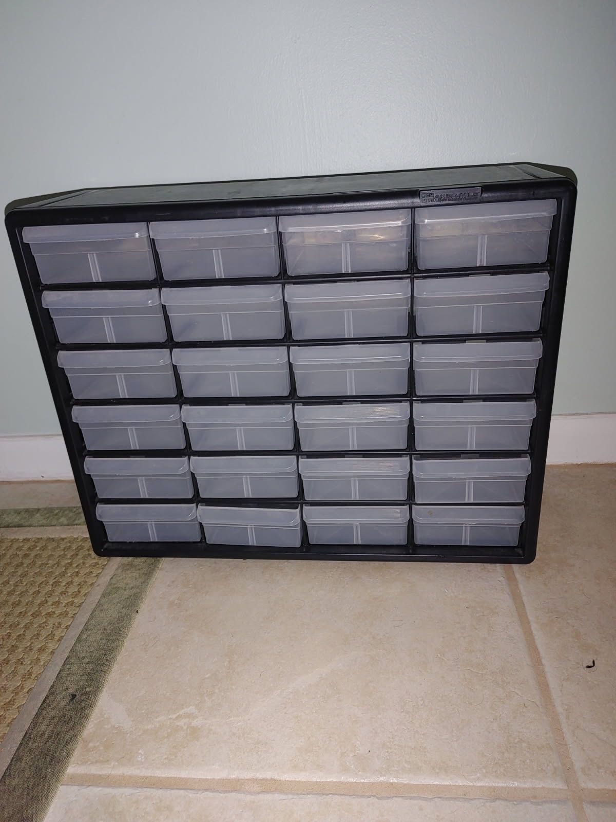 Preowned plastic nuts and bolts or small hardware organizer