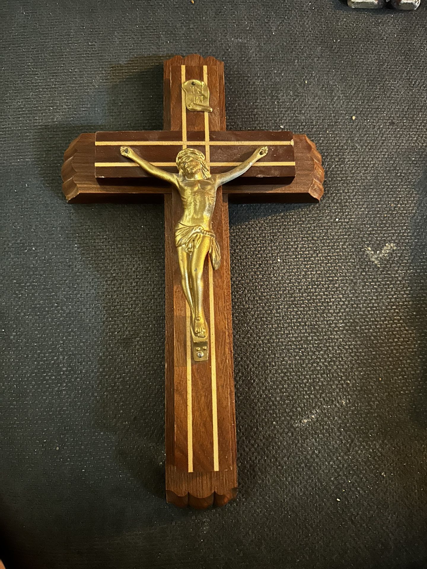 Vintage Wooden Crucifix - Sick Call Set - New
