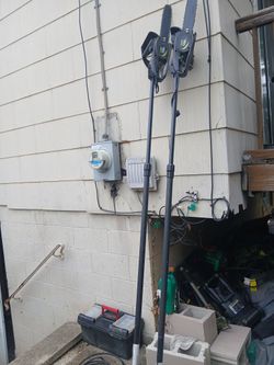 2×Poulon 1.5 Hp electric Pole Saws That Detach Into Regular Hand Held Saw