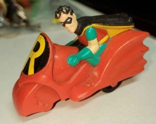McDonald's Happy Meal Toy With Robin On His Red Motorcycle