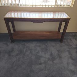 Solid Wood Hallway Table Gold Trim