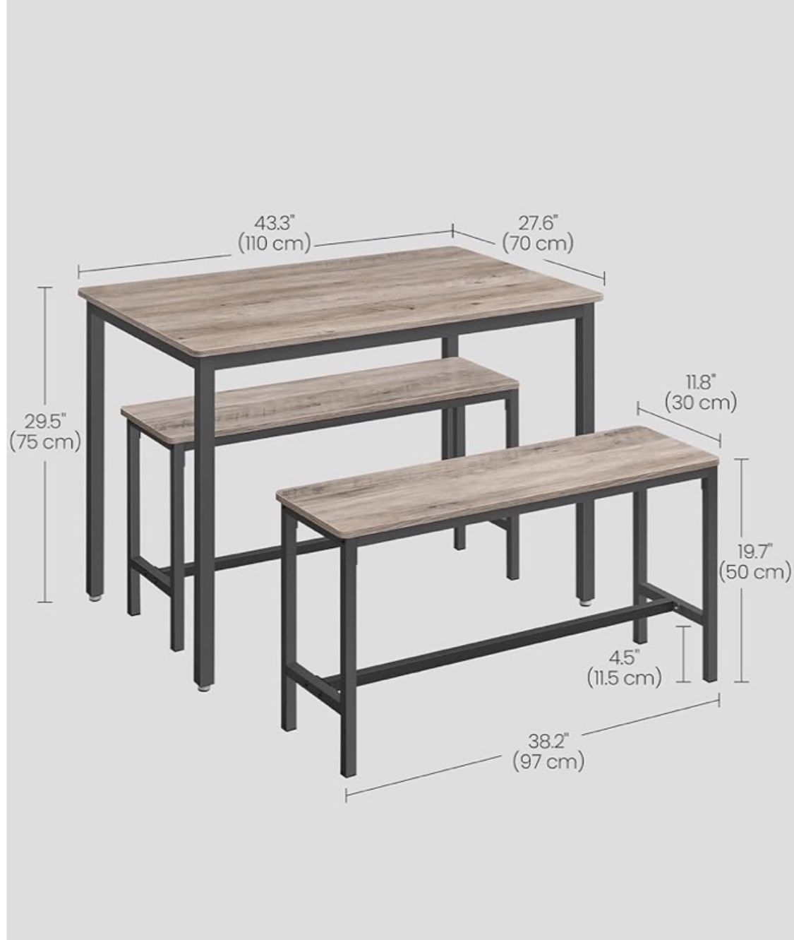DINING TABLE WITH BENCHES NEW IN BOX