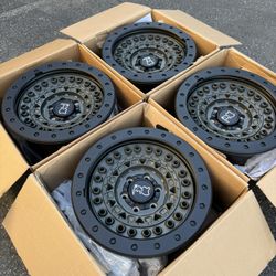 18” Black Rhino Barricade 6x135 Wheels Olive Green Finish  Ford F-150 And Raptor Off-Road Rims Rines