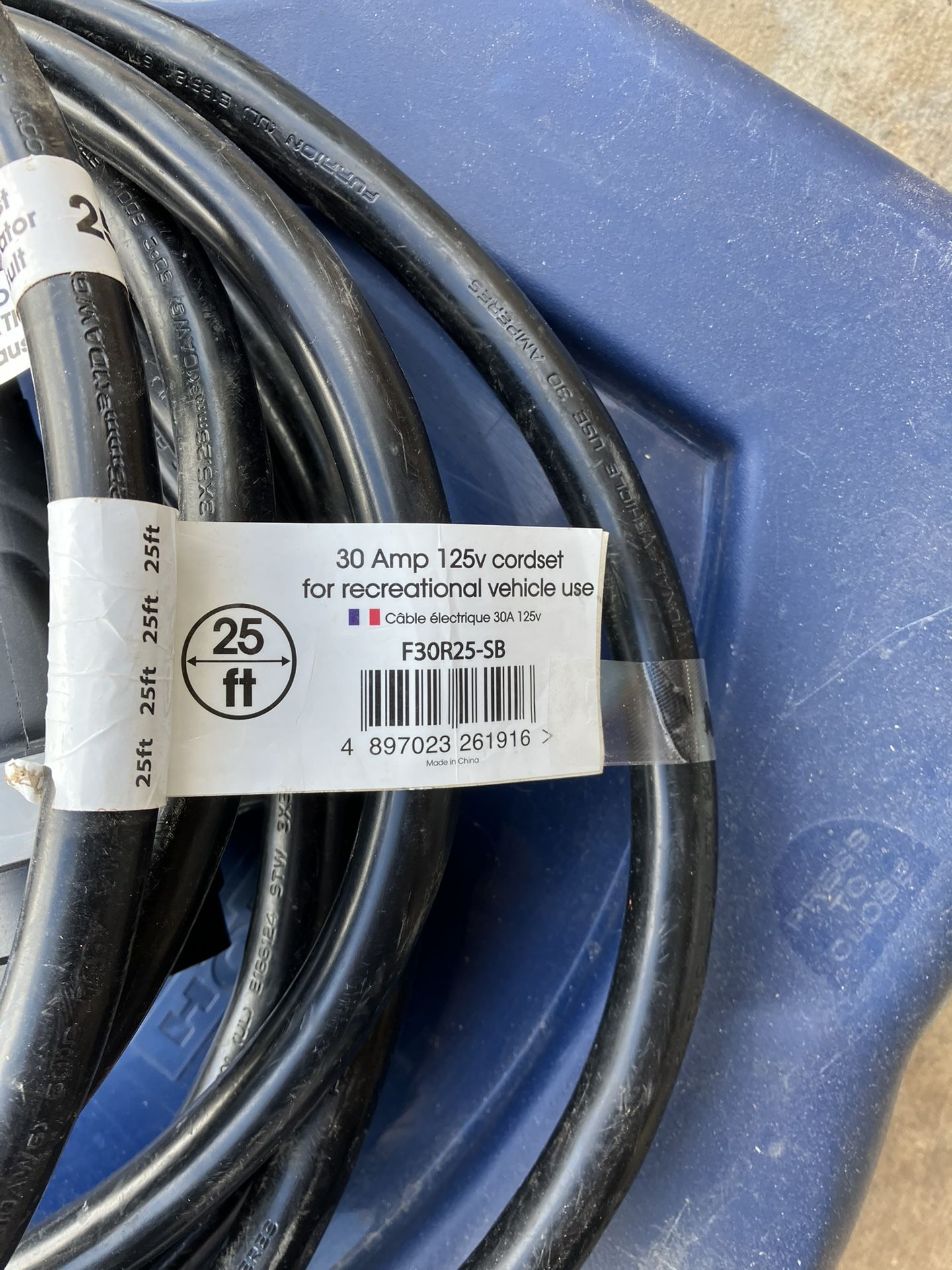 30 Amp 125V 25’ Cordset for Recreational Vehicle