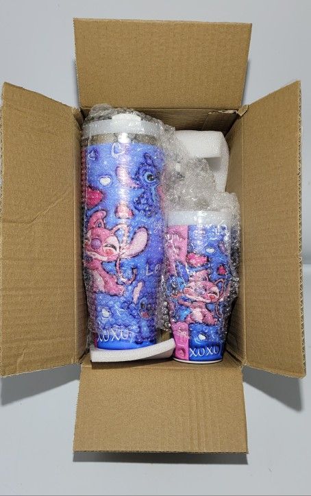 Brand New Stich And Angel Cup Set 