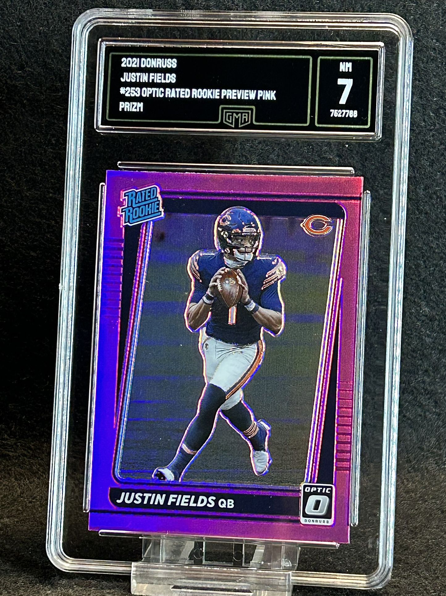 2021 Donruss 🔥 Justin Fields 🔥 Optic Rated Rookie Preview Pink Prizm GMA 7 NM 💎 - Bears / Pittsburgh Steelers 