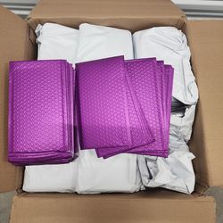 25 poly bubble bag purple 6x10