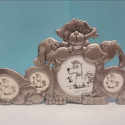 Dog Party Pewter 4 pic, Picture Frame