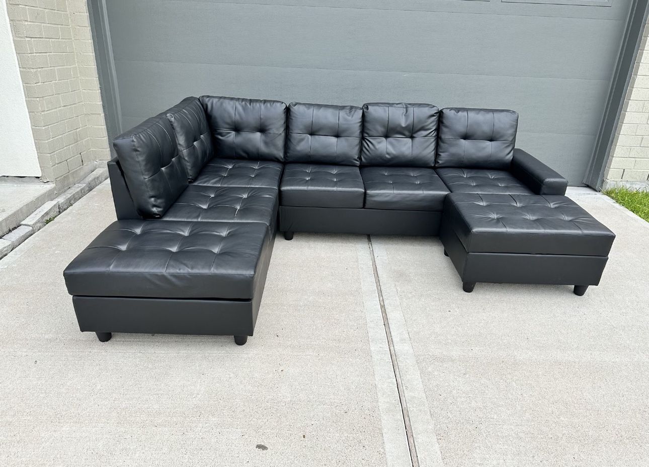 FREE DELIVERY (Leather Sectional)