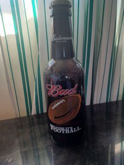 glass budweiser bottle