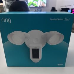 Ring Floodlight Cam Wired Plus (newest model), Outdoor home or business security with motion-activated 1080p HD video and floodlights, White