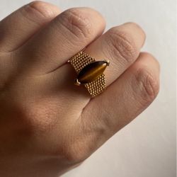 Tigers Eye Gold Ring