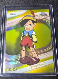 # 2025 Topps Chrome Disney Pinocchio 85 Yellow Refractor # /275 Pinocchio