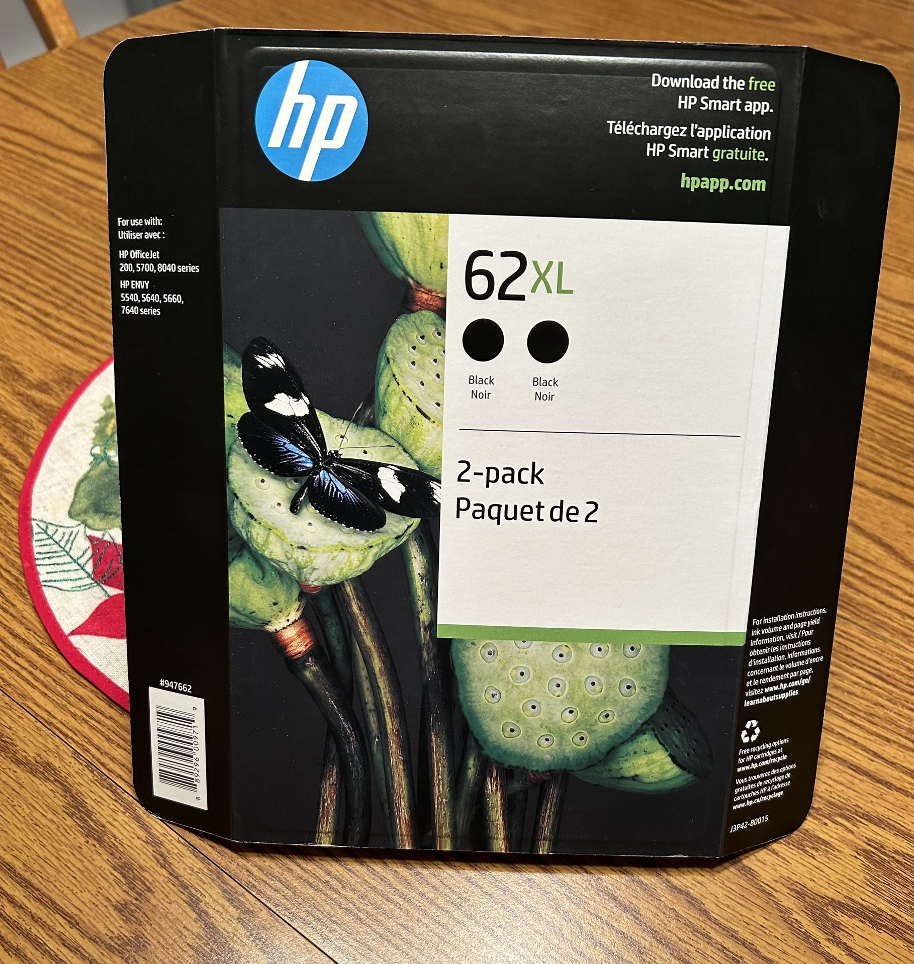 HP 62xl Ink - 2 Pack Black NEW