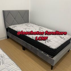 Twin Size Bed Frame With Mattress 