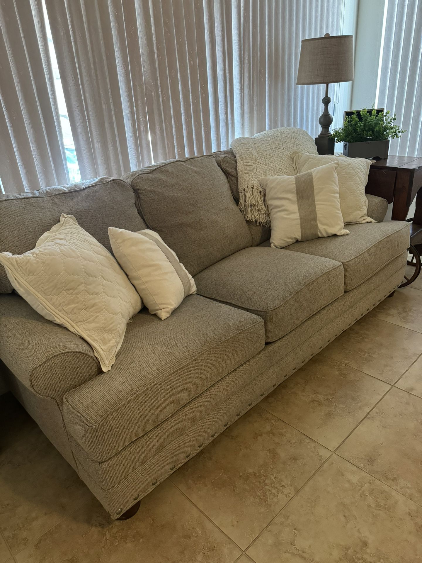 Beige / Grey Sofa / Couch