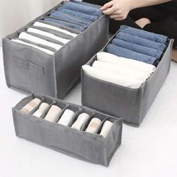 3pcs,Clothing Pants Storage Accessories Household Split Leggings Underwear Storage Box Organizer Bag Wardrobe Layer Storage Box
