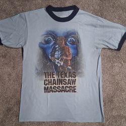 Texas Chainsaw Massacre Video Poster Ringer Shirt Fright Rags Horror Medium