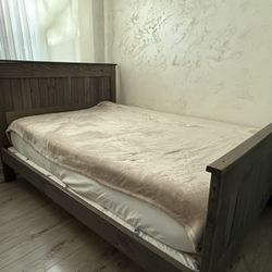 Full size wooden bed frame