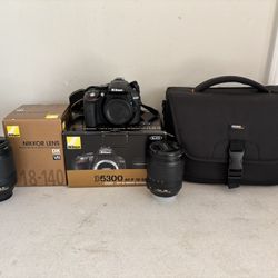 Nikon DSLR Lens: D5300 AF-P Body, 18-140mm f/3.5-5.6G ED, 18-105mm f/3.5-5.6G ED VR - 1812 Shutter Counter