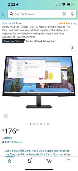 Hp P27h G4 Monitor Brand New