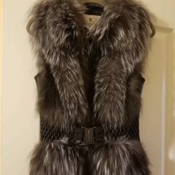 Silver Fox Fur Vest size XS/S