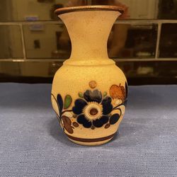 Vintage Tonala Pottery Folk Art Vase 