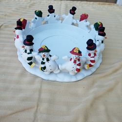 Partylite Snowman 3wick Candle Holder