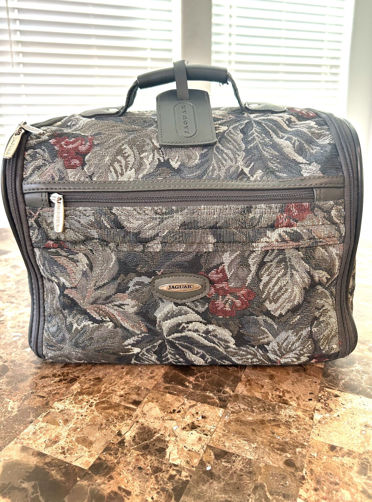 1980s Vintage Jaguar Floral Luggage - Carry On - Pristine Condition