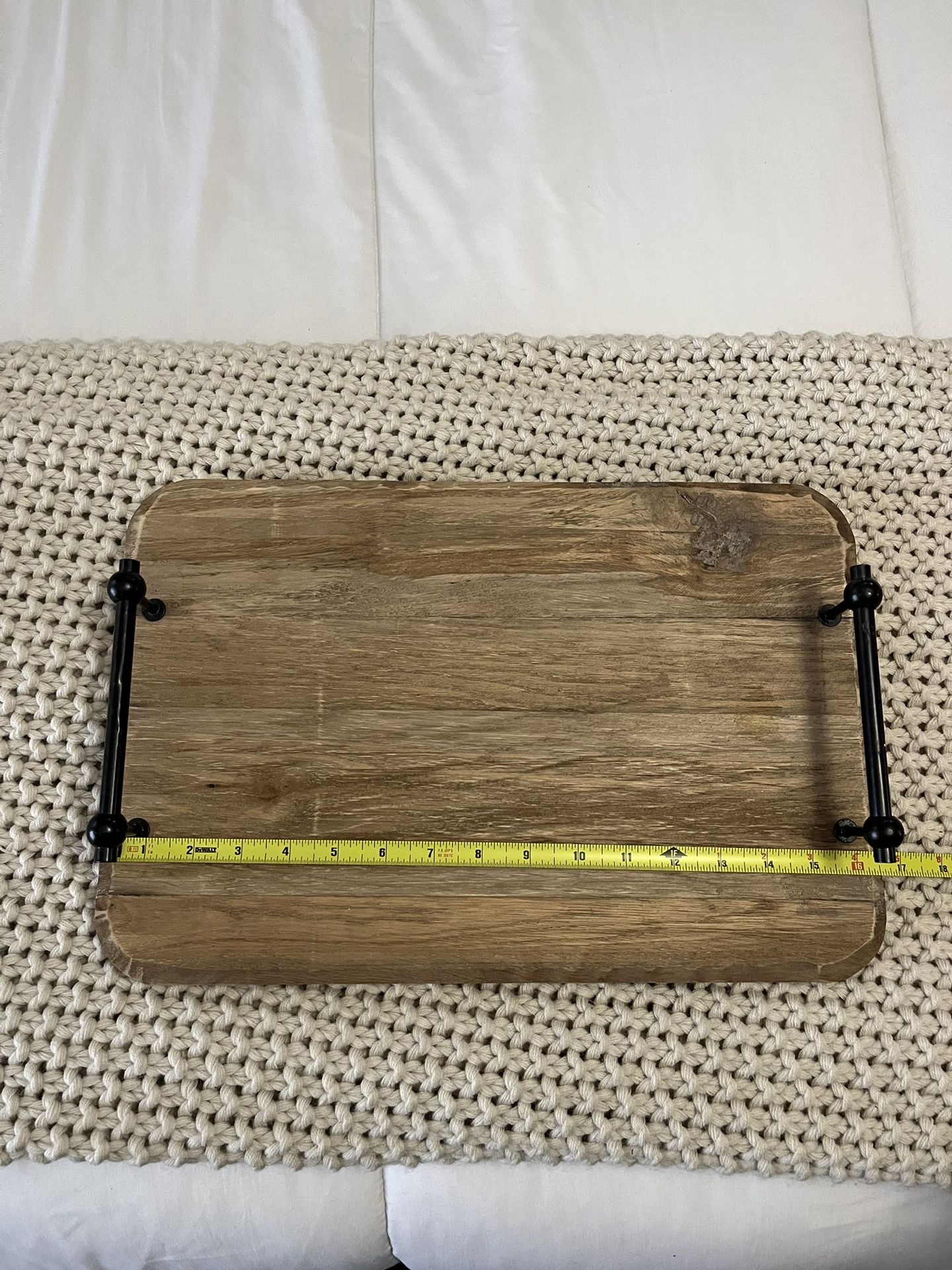 Wood Tray With Metal Handles From Hobby Lobby