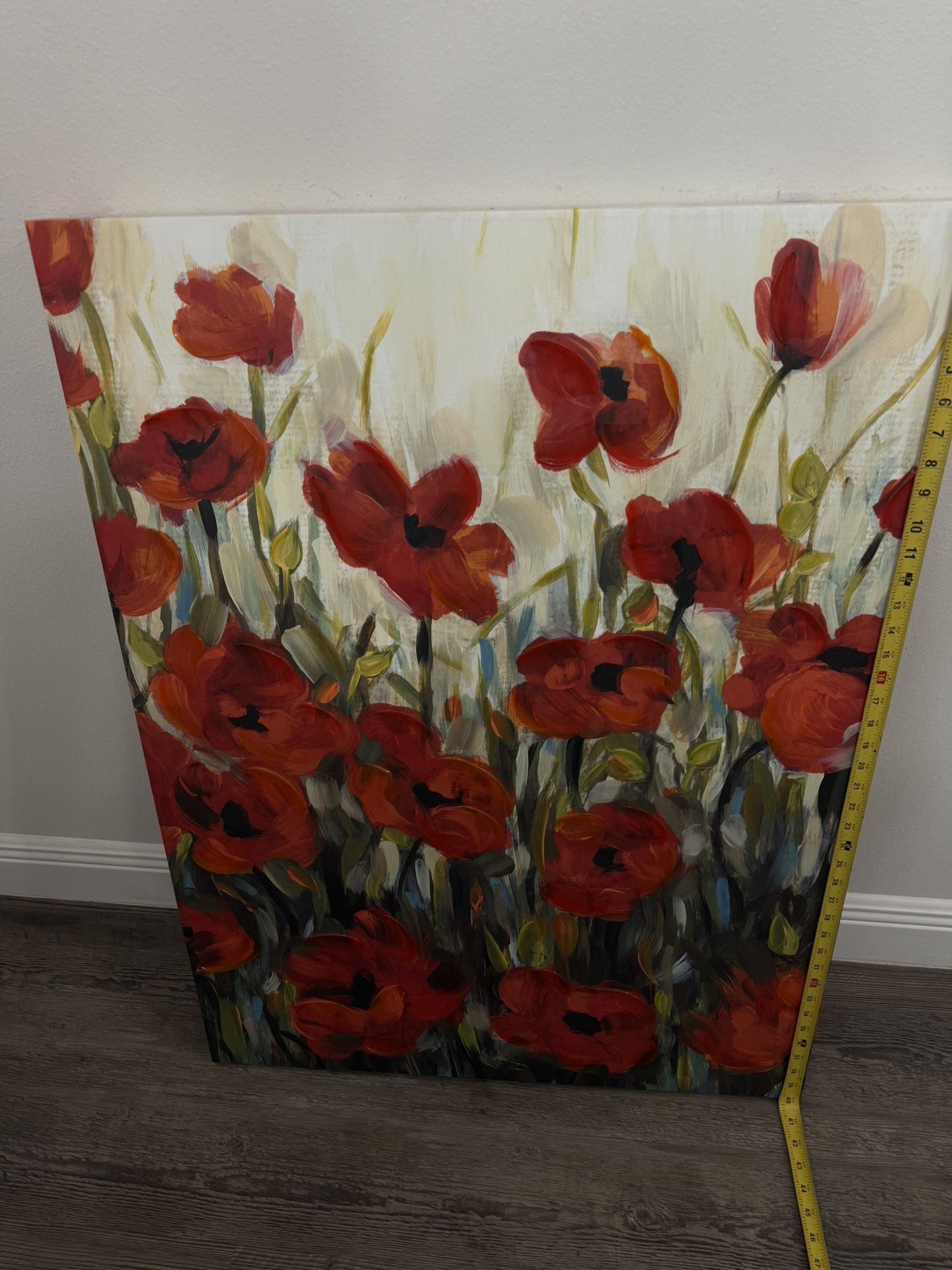 Large Red Flower Canvas Painting