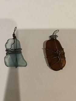 Sea glass pendants 