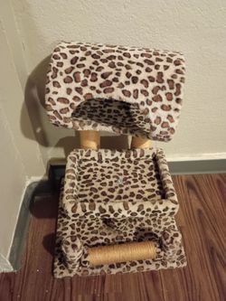 Leopard Print Cat Tree with Condo