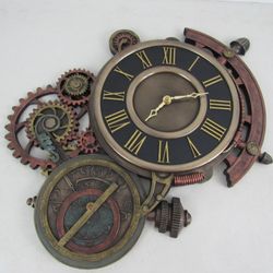 Mechanical Steampunk Astrolabe Wall clock Home Decor Collection Art

