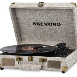 SKEVONO Vinyl Record Player Turntable with Built-in Bluetooth Receiver