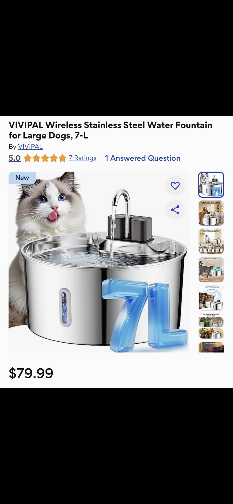 BRAND NEW Wireless Stainless Steel Water Fountain