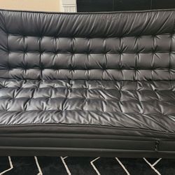 Black Leather Sofa Bed- Great Condition 