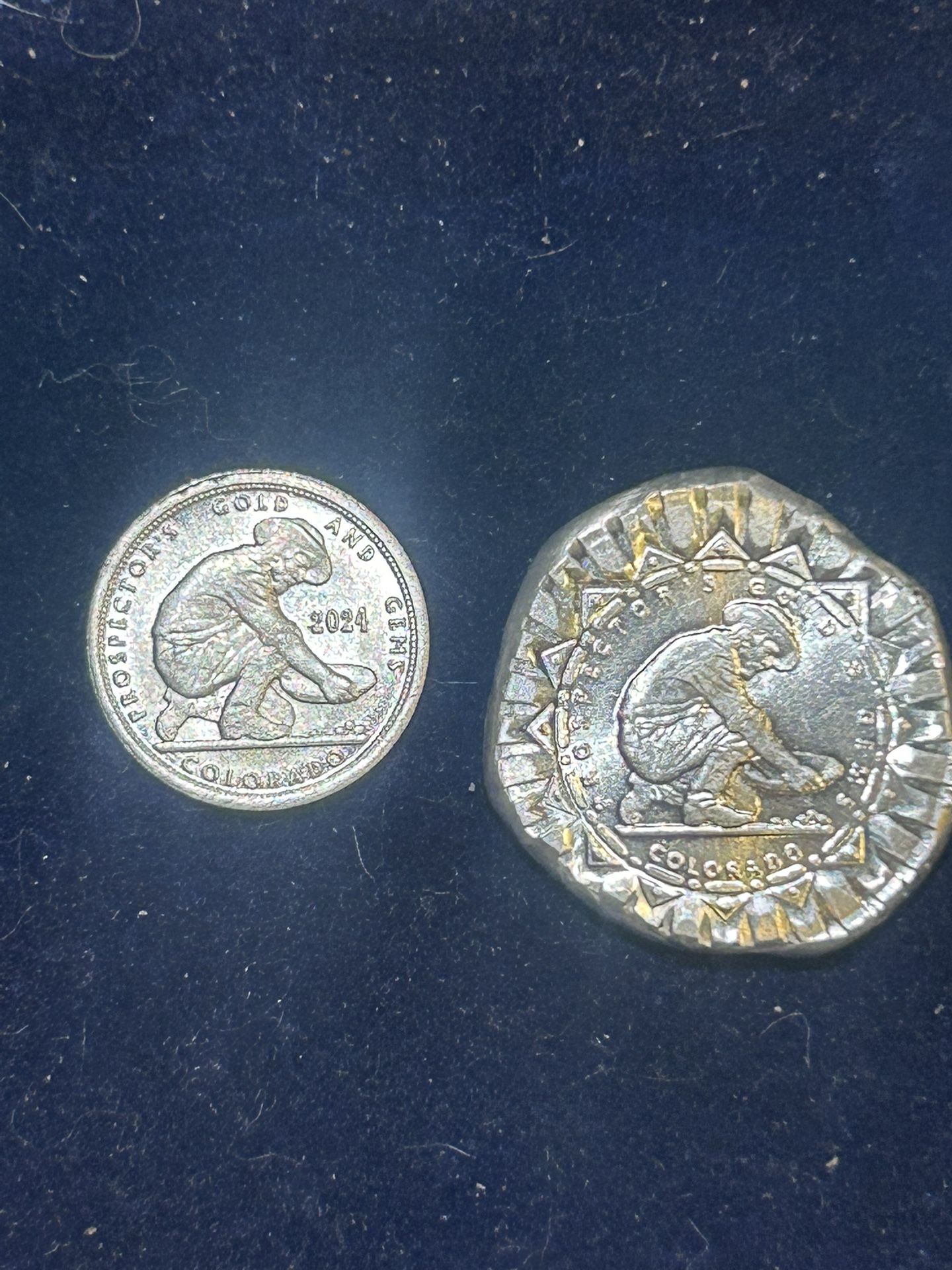 Pre 2025 1/4 Oz Prospectors Gold and Gems Silver Round Carr also 1/10 prospect