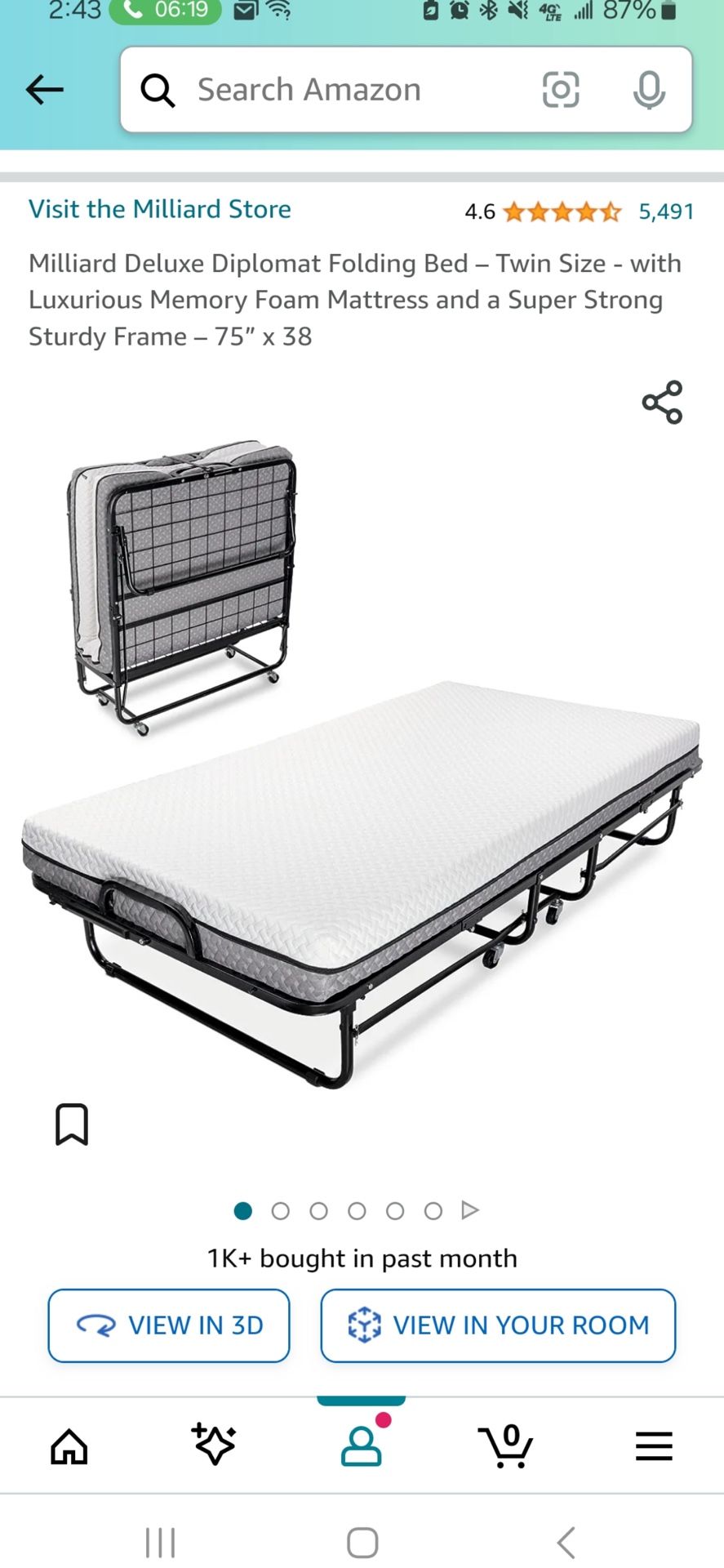 Folding Bed Brand New - Never Used