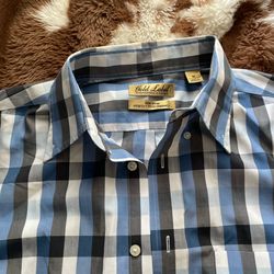 Blue And White Checkered Button Up Shirt 