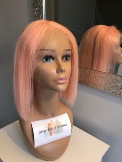Light Pink Human Hair wig