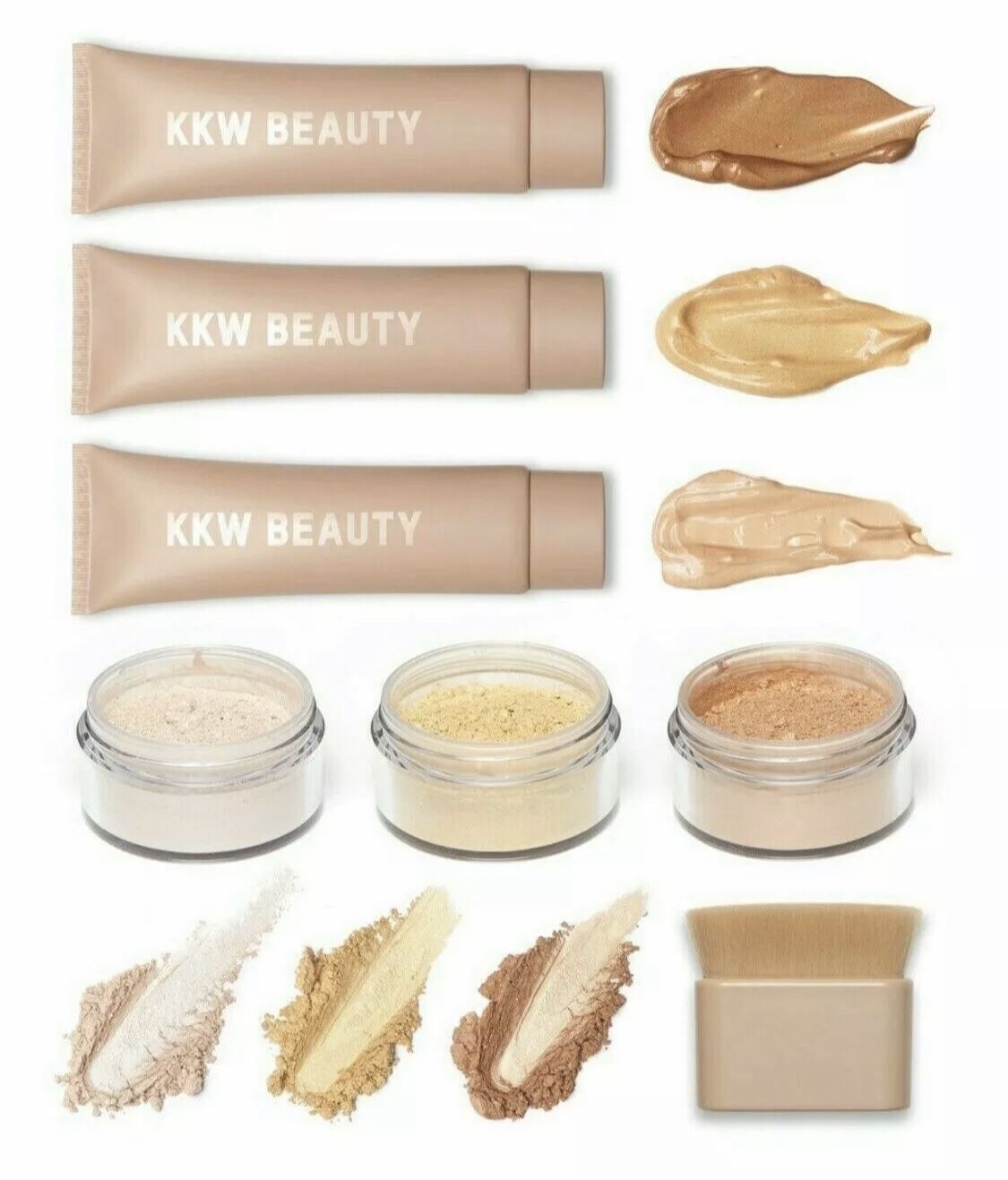 KKW BEAUTY Complete Body Makeup Shimmer Brush Kit BRAND NEW