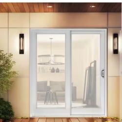 72 in. x 80 in. Smooth White Exterior and Interior Right-Hand Composite Sliding Patio Door